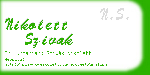 nikolett szivak business card